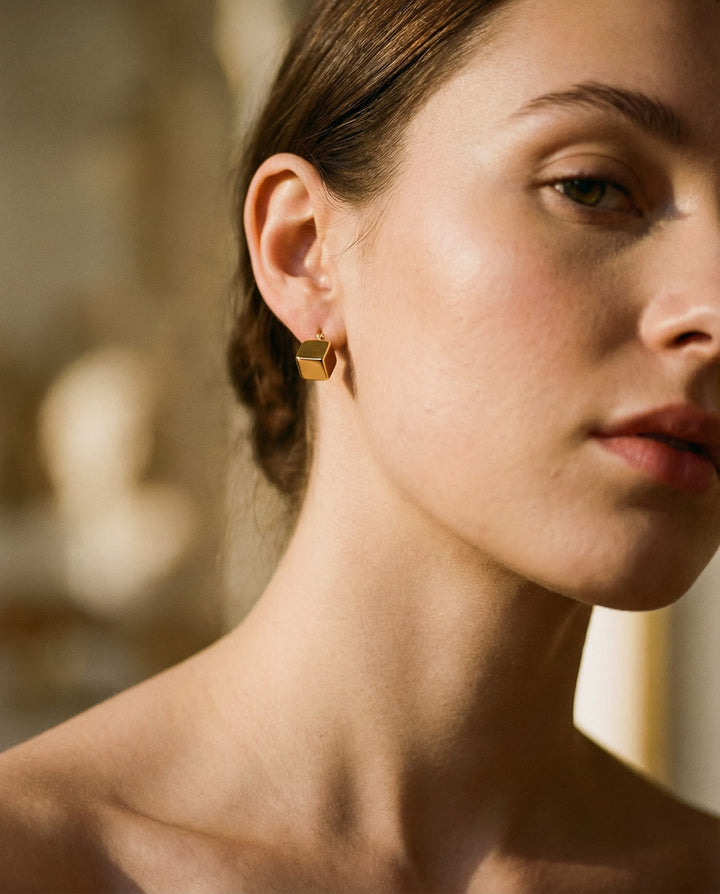 Elegant Cubic Gold Earrings