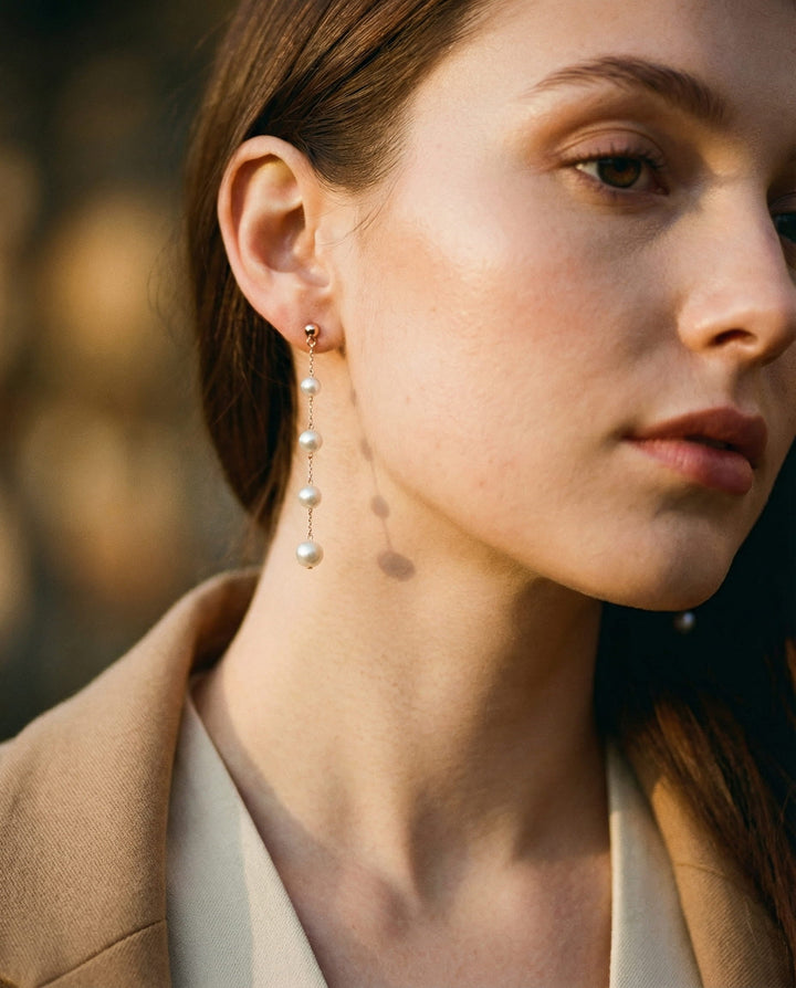 Earrings with Pearl Drops