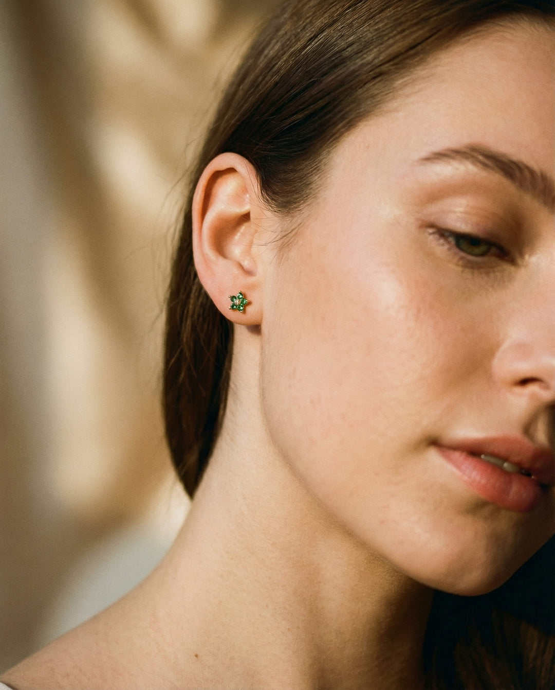 Stud Earrings with Delicate Flower