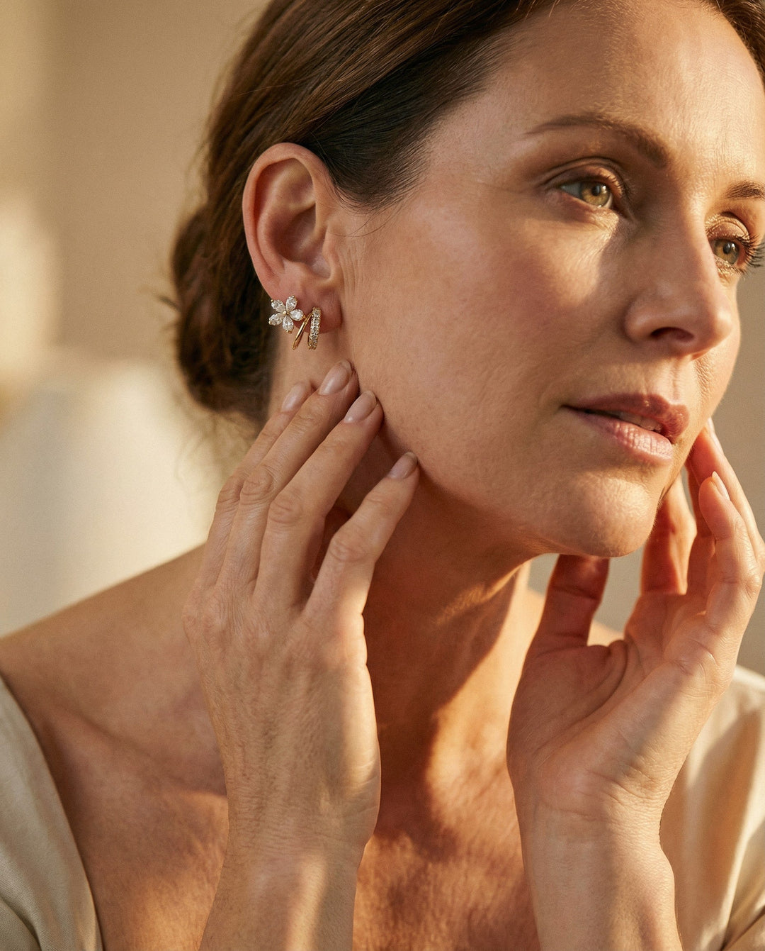 Floral Cubic Zirconia Earrings