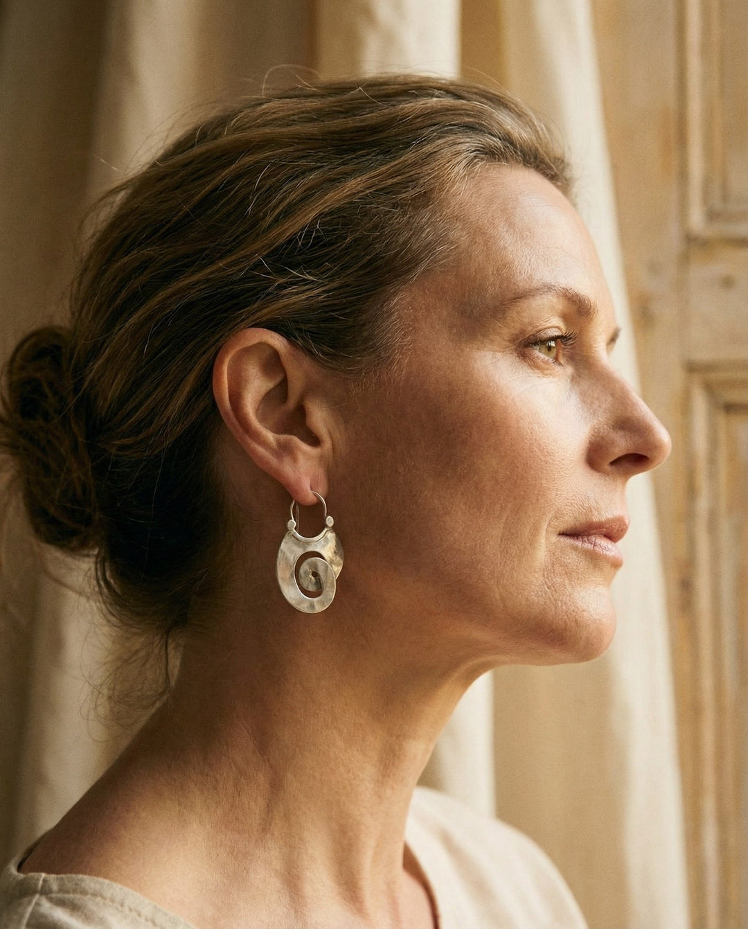 Vintage Silver Spiral Earrings