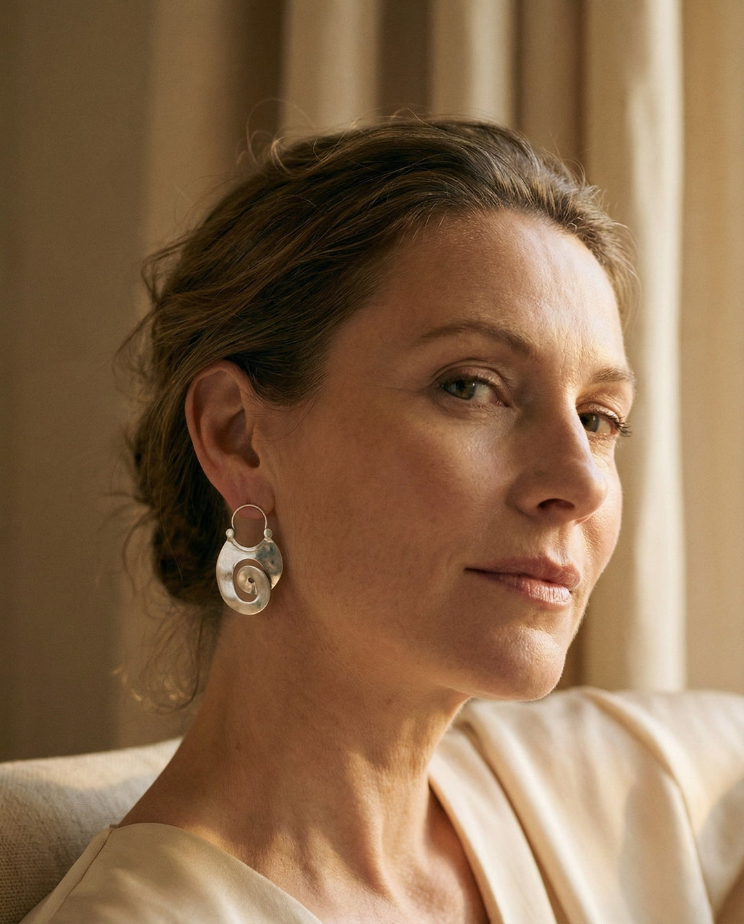 Vintage Silver Spiral Earrings