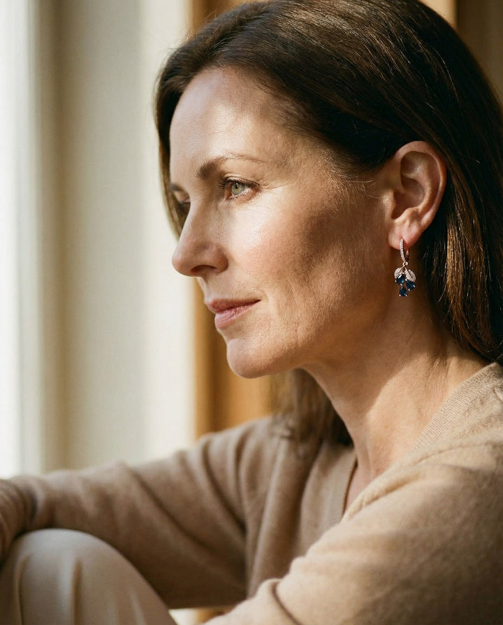 Elegant Blue Crystal Earrings