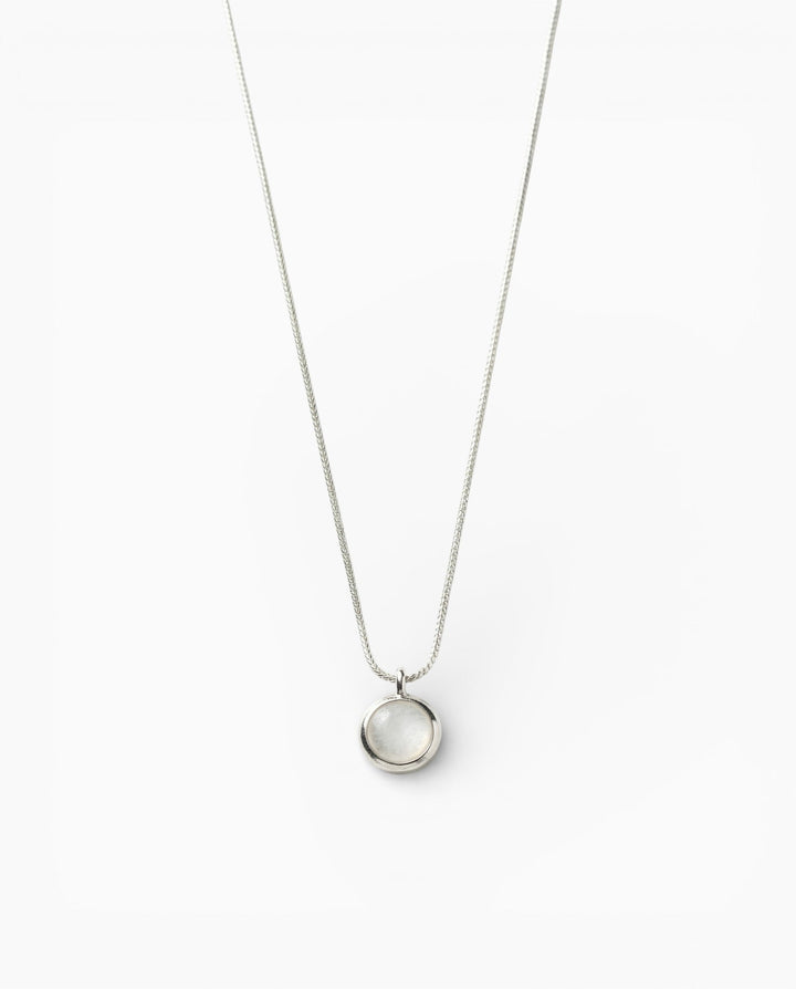Classic Solitaire Pendant Silver Necklace