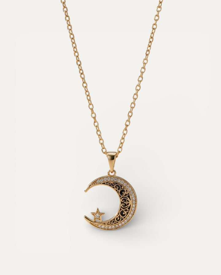 Elegant Sparkling Moon Necklace