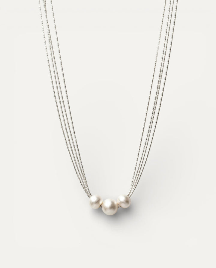 Elegant White Pearl Layered Necklace