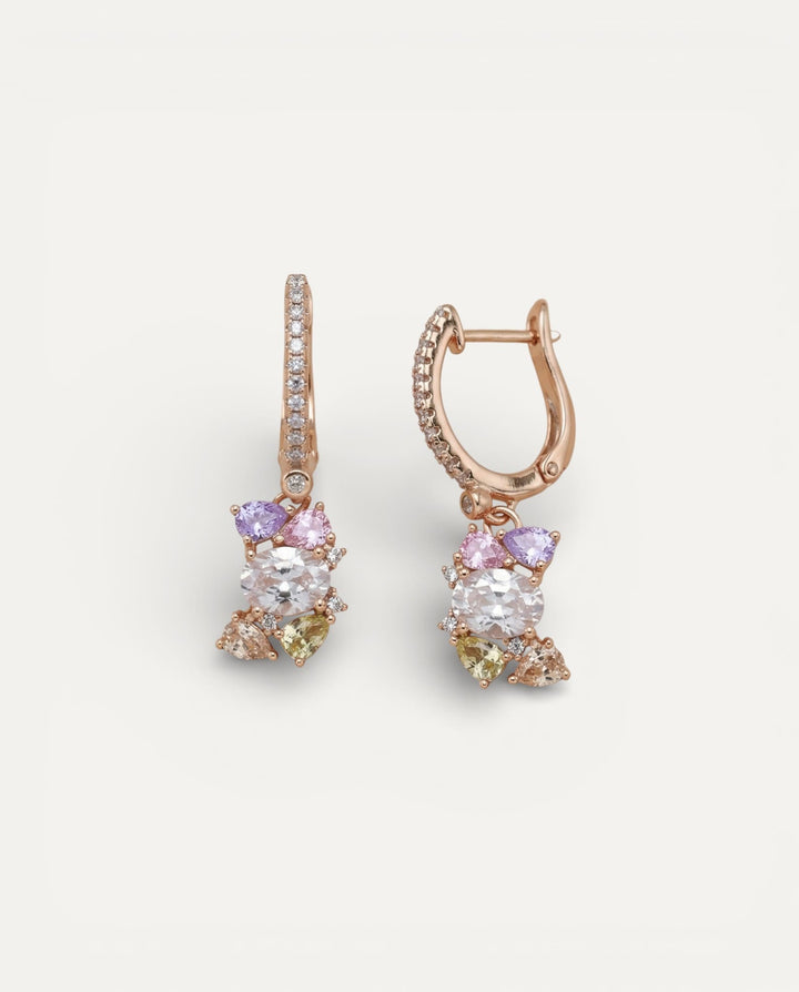 Elegant Colourful Crystal Earrings