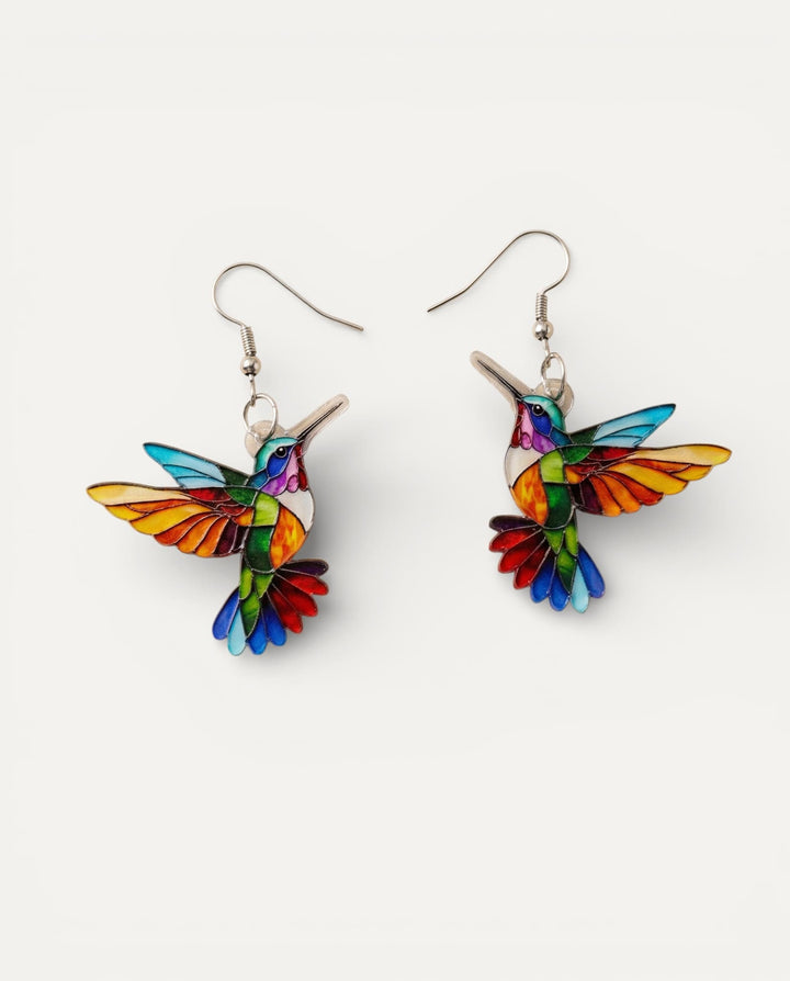 Acrylic Hummingbird Drop Earrings
