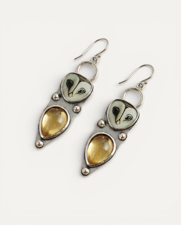 Boho Owl Drop Earrings