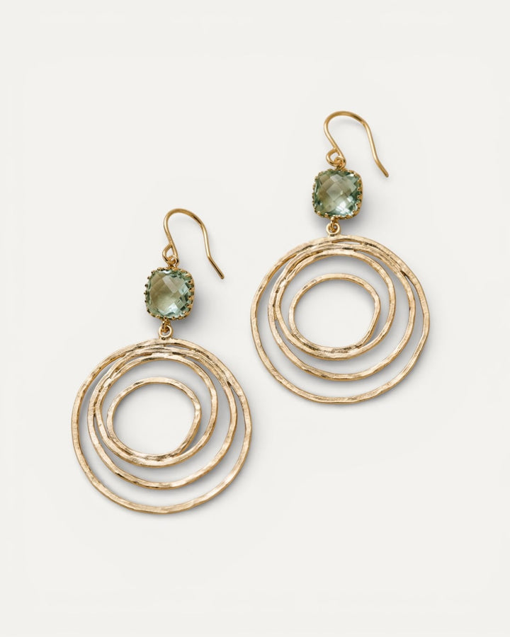 Vintage Gold Spiral Design Cubic Zirconia Earrings