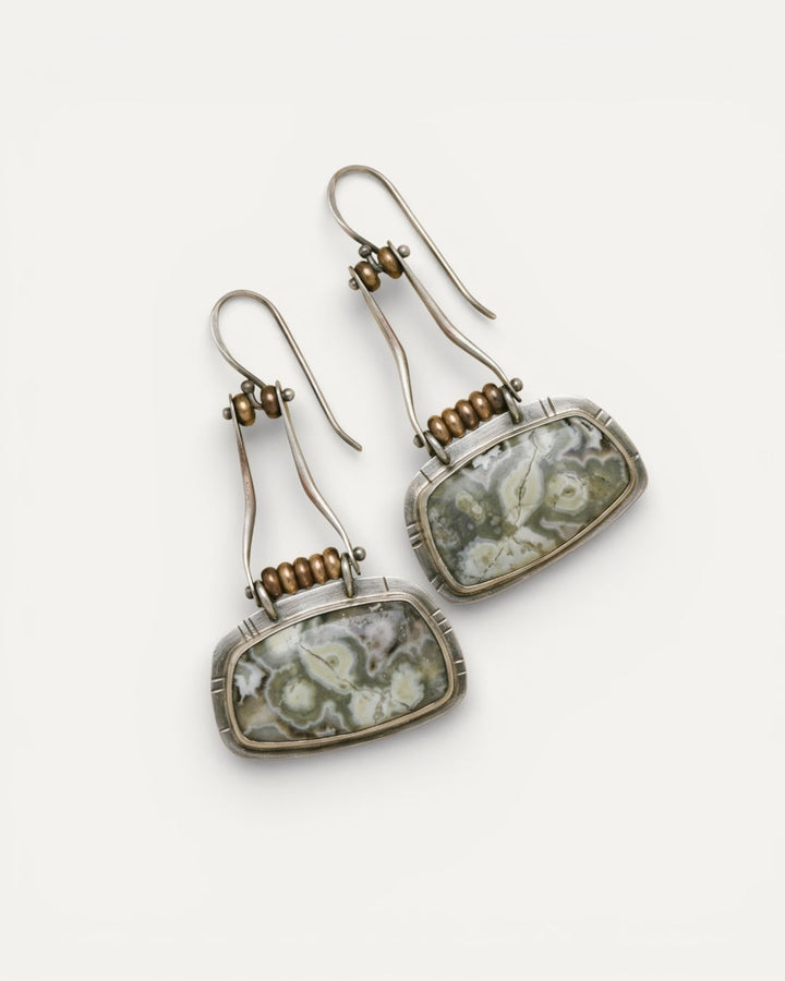 Vintage Aged Stone Earrings