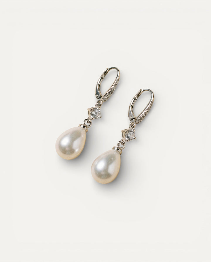 Sparkling Pearl Drop Earrings