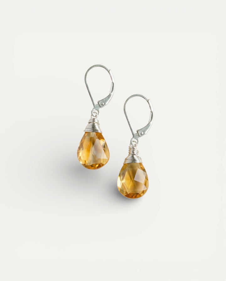 Vintage Yellow Crystal Drop Earrings