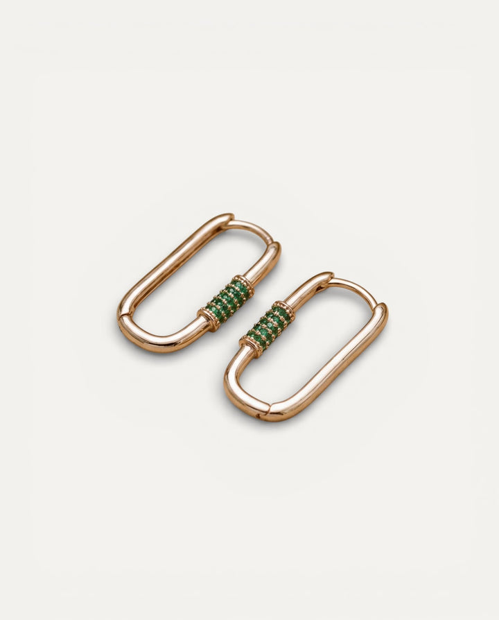 Elegant Small Green Zircon Earrings