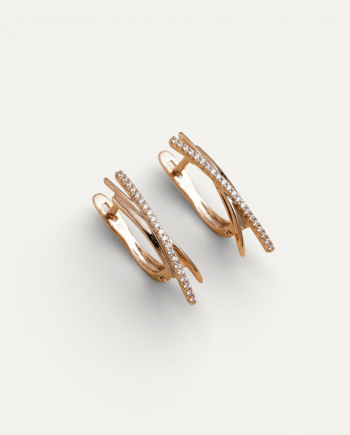 Elegant Gold Cross Earrings