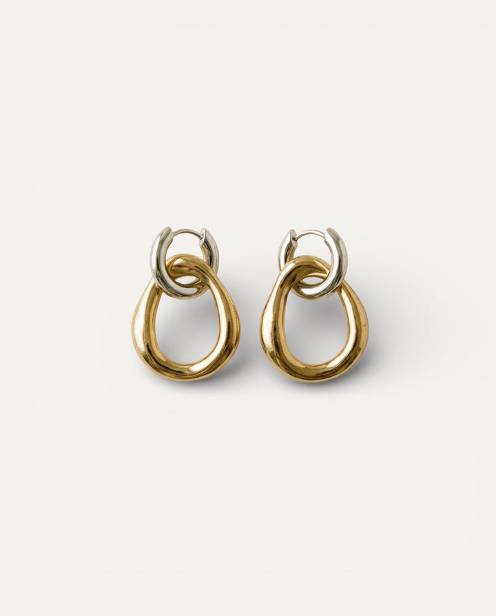 Vintage Two-Tone Metal Earrings