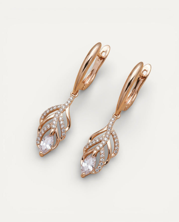 Elegant Sparkling Leaf Earrings