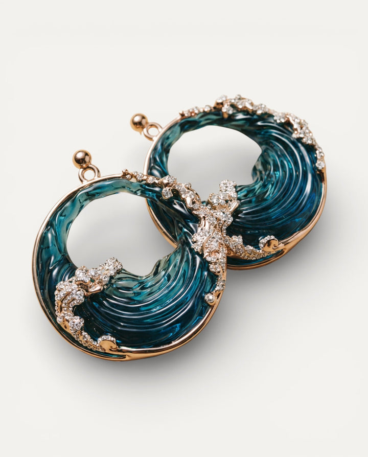 Vintage Round Ocean Earrings