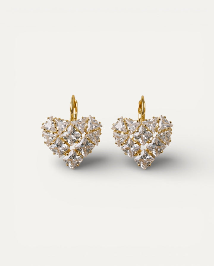 Elegant Heart-Shaped Crystal Earrings