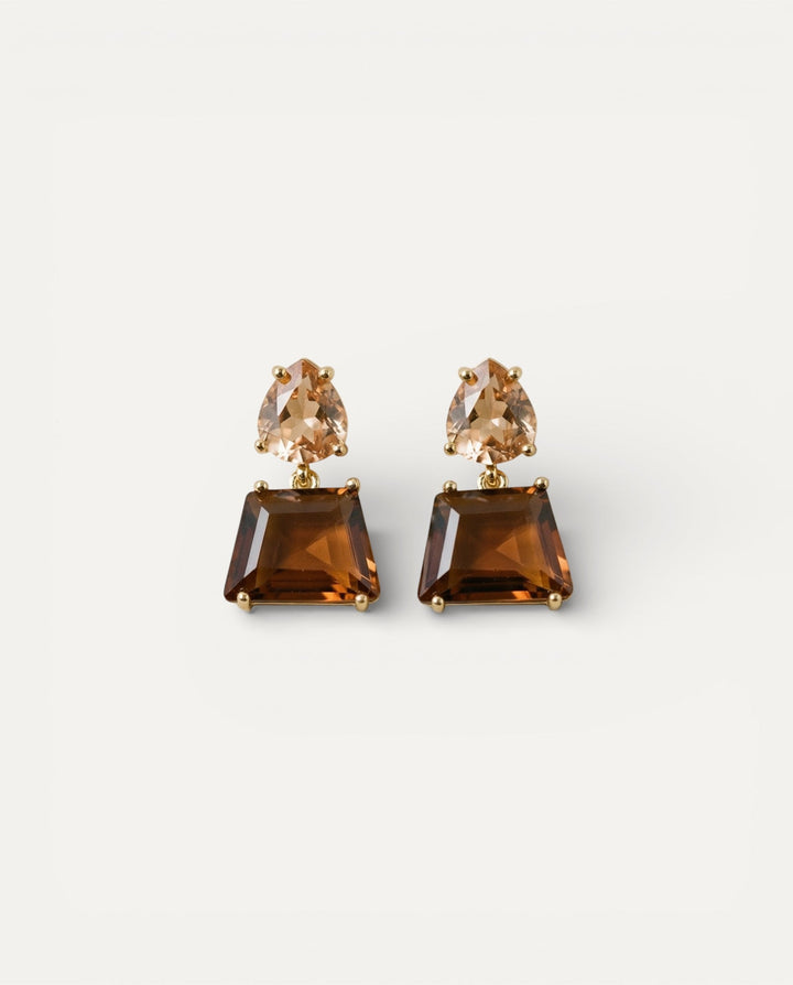Elegant Gold Desert Crystal Earrings