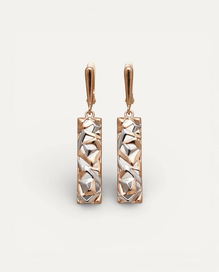 Elegant Rectangular Gold Earrings