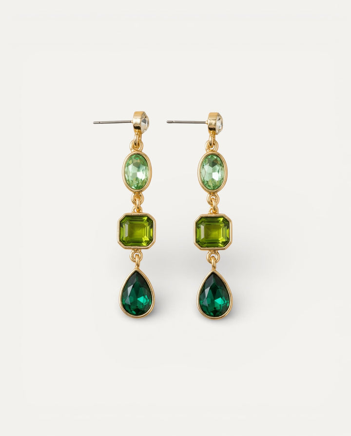 Green Stone Drop Earrings