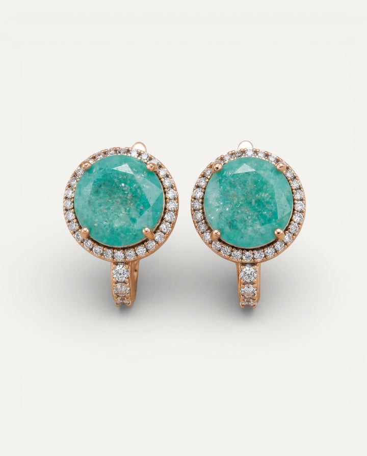 Elegant Gold Turquoise and Opal Earrings