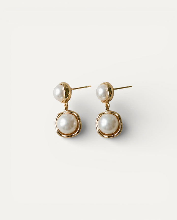 Gold-Plated Pearl Earrings