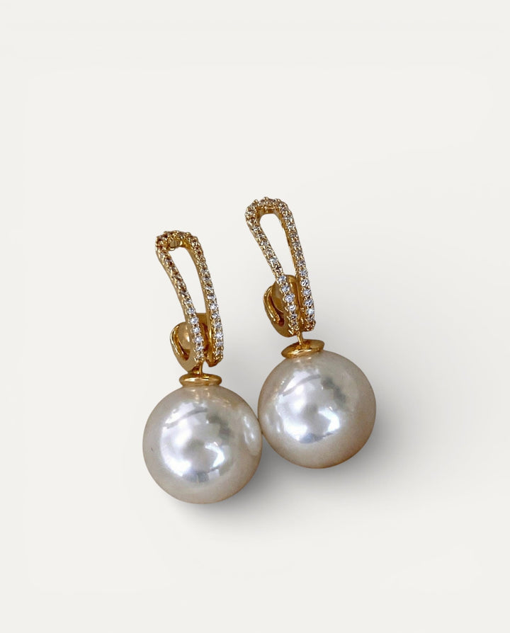 Elegant Pearl Cubic Zirconia Earrings