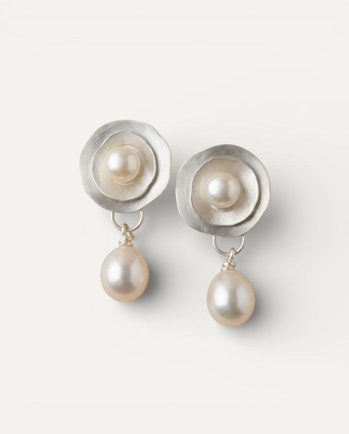 Vintage Silver Pearl Earrings