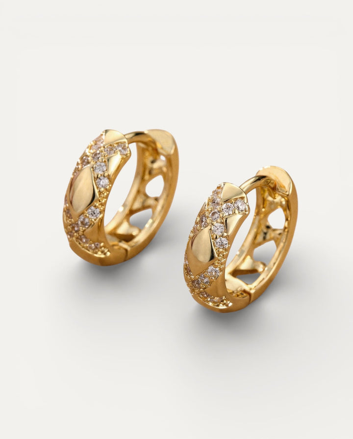 Hollow Sparkle Gold Hoop Earrings