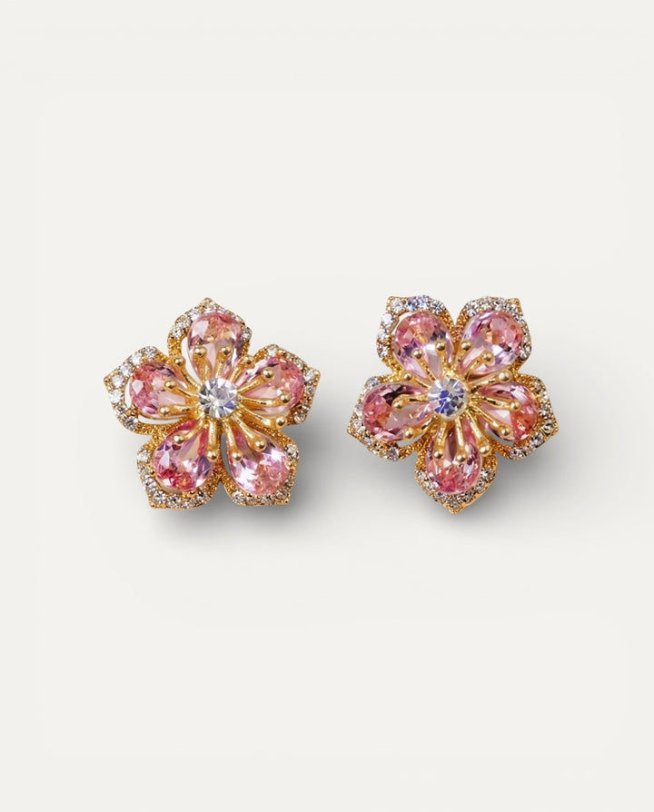 Silver Earrings with Multicoloured Cubic Zirconia