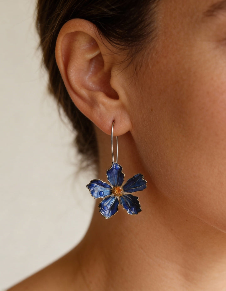 Vintage Blue Flower Earrings