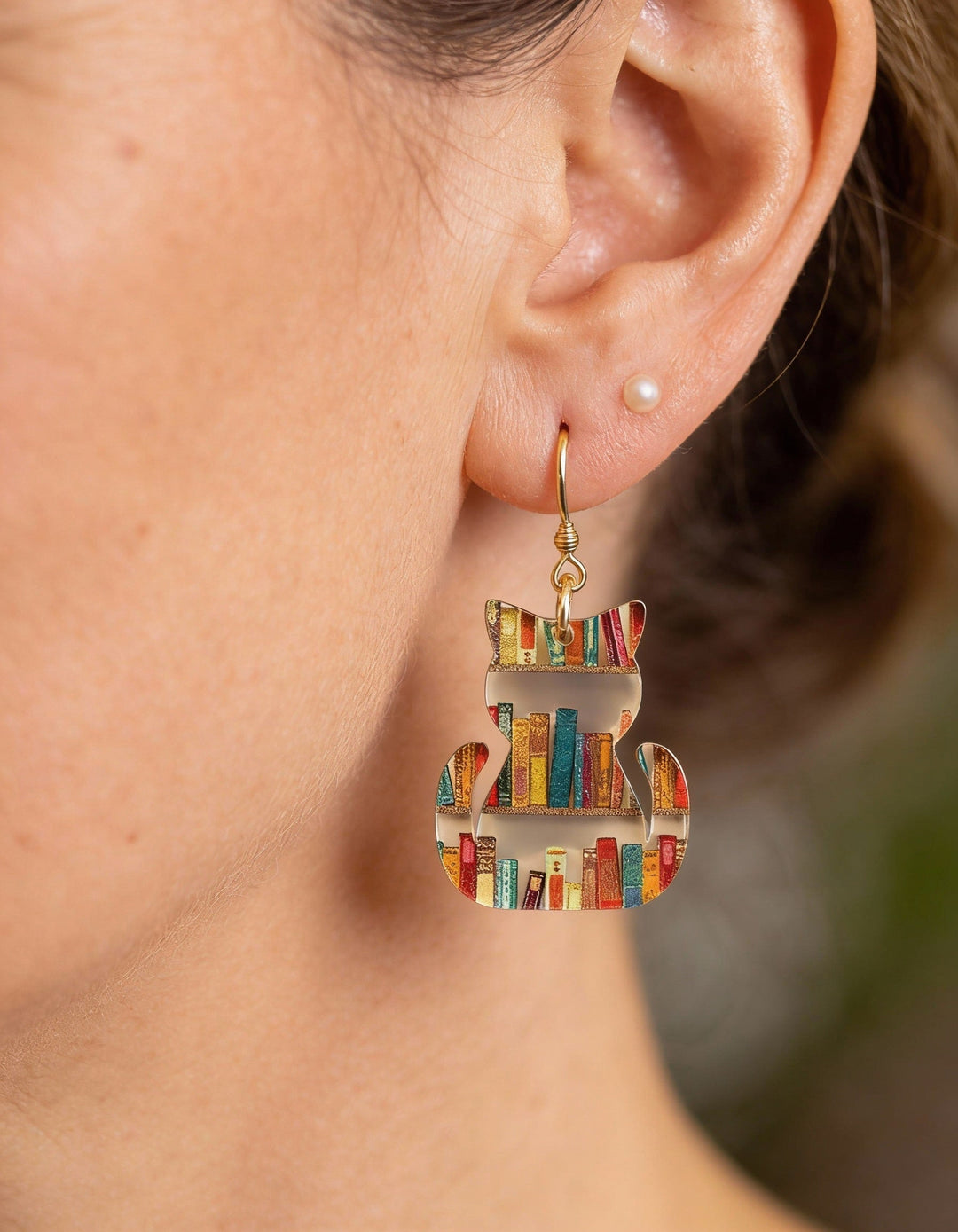 Vintage Multicoloured Kitten Earrings