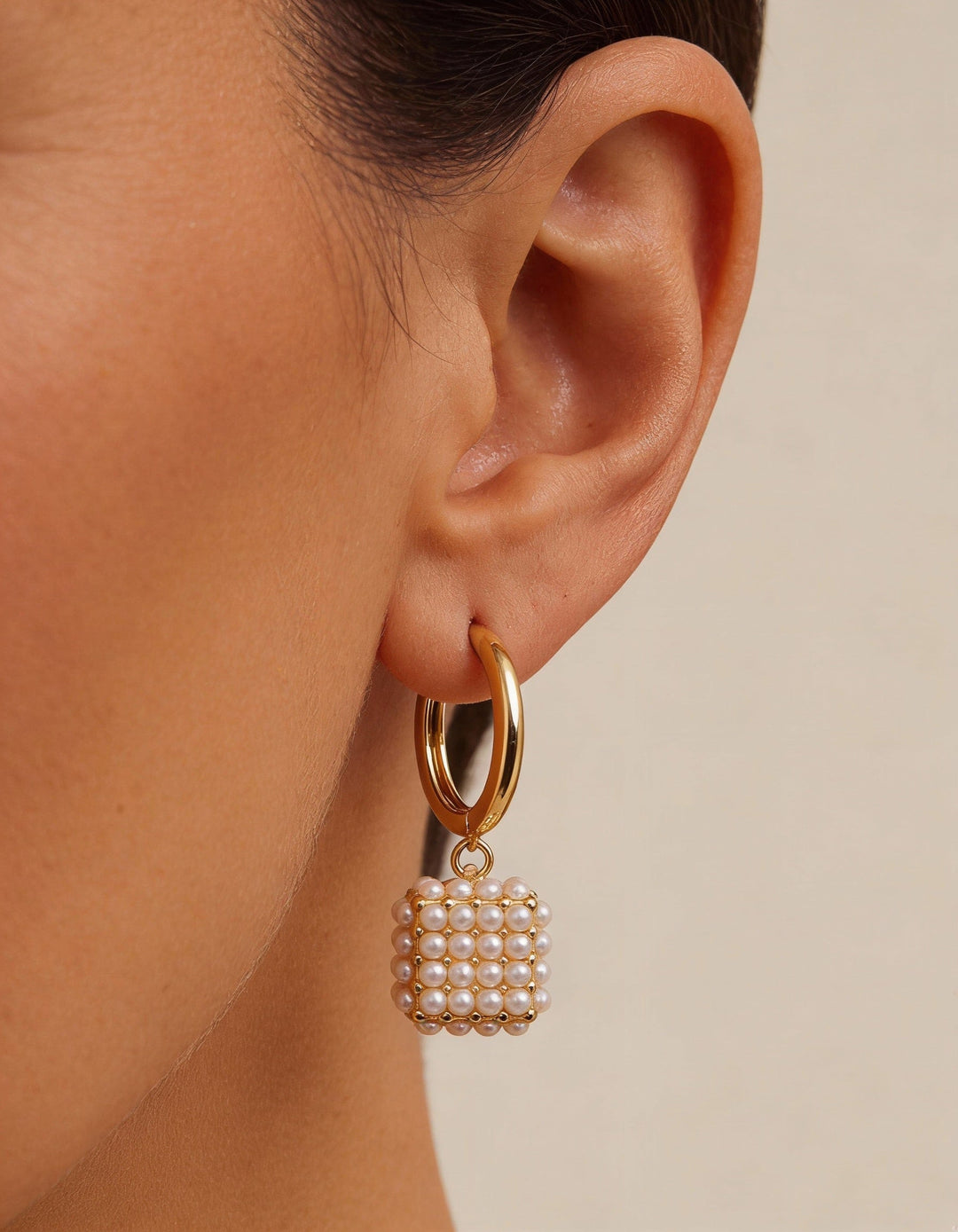 Elegant Cubic Pearl Earrings