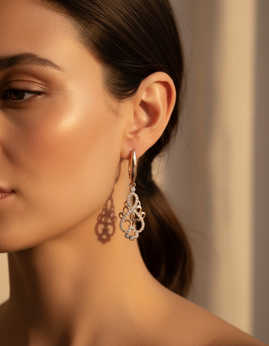 Elegant Gold Cubic Zirconia Earrings