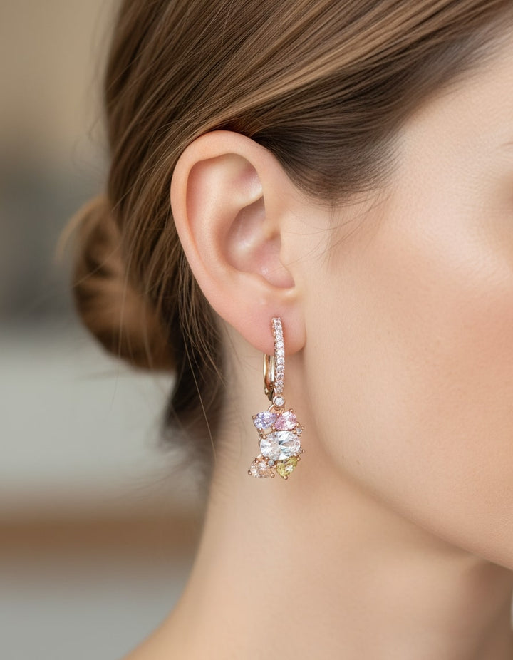 Elegant Colourful Crystal Earrings