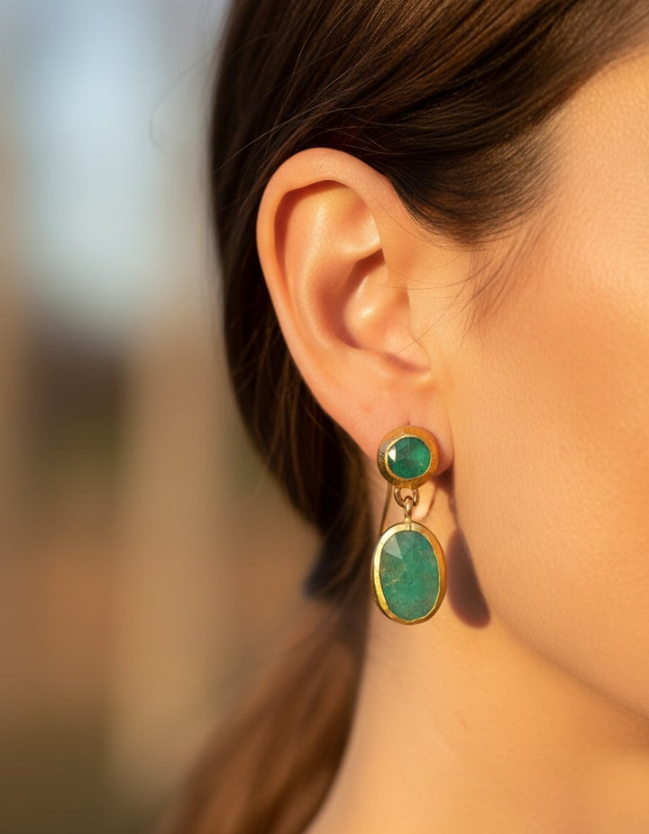 Gold Turquoise Earrings