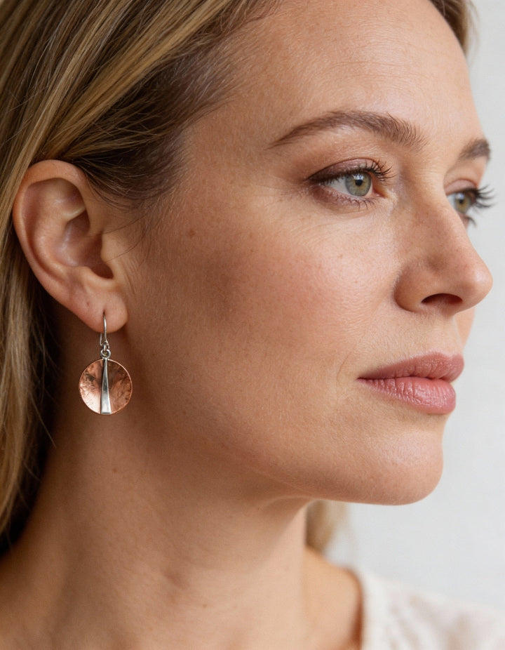 Vintage Round Rose Gold Sparkle Earrings