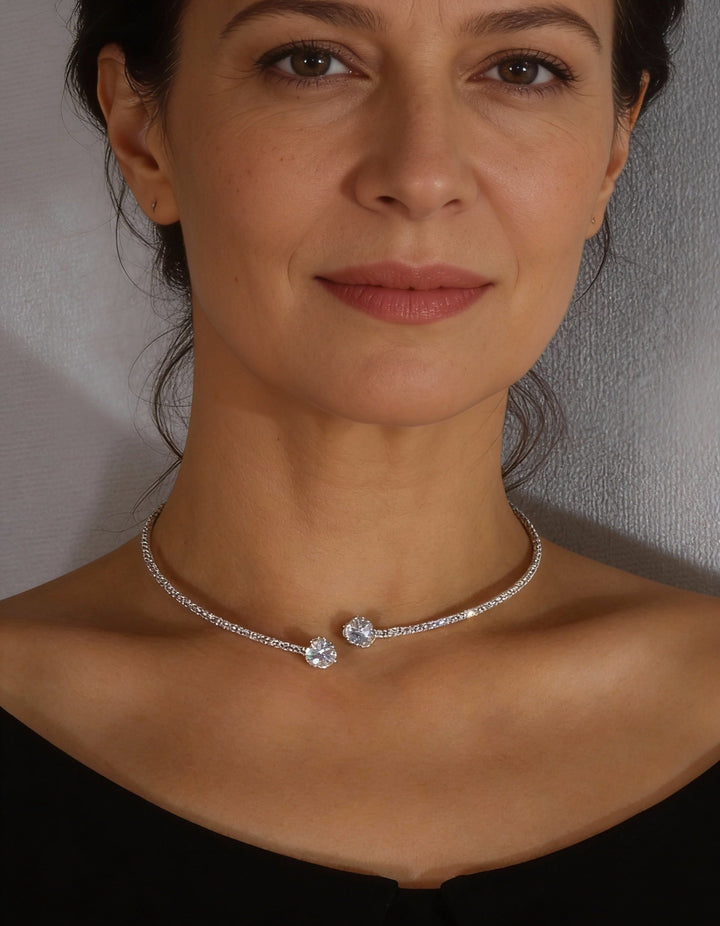 Vintage Double Cubic Zirconia Necklace