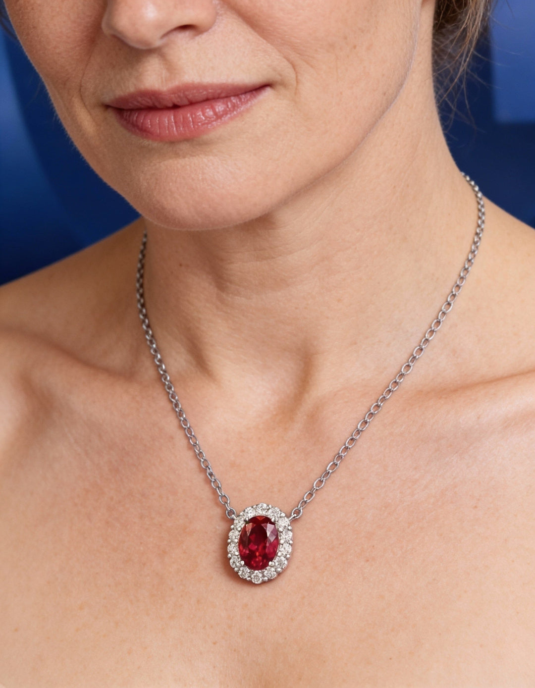 Ruby and Moissanite Necklace