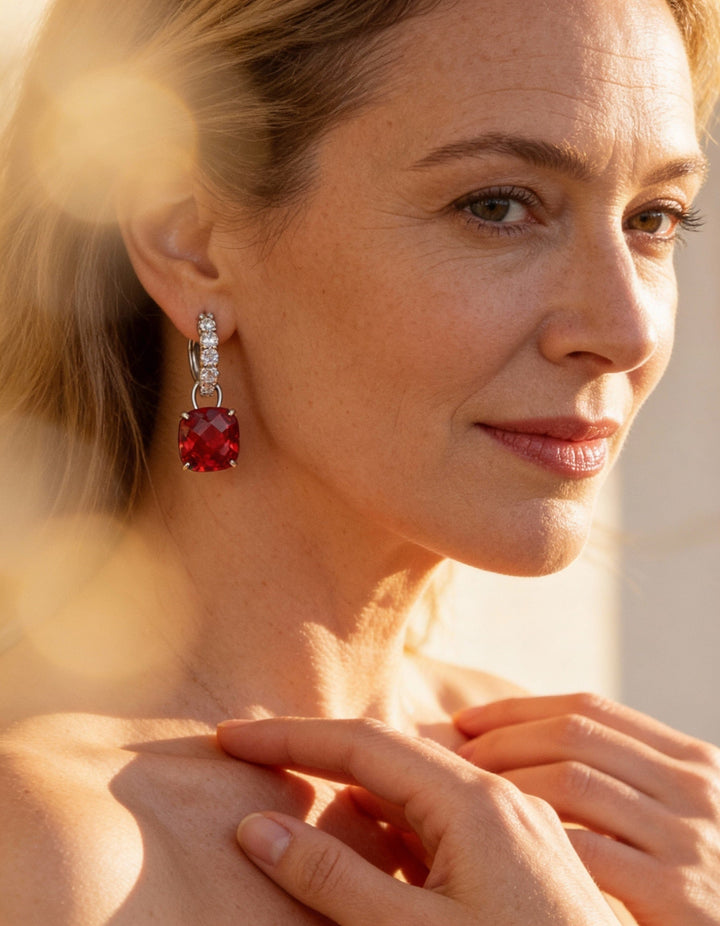 Ruby and Diamond Earrings