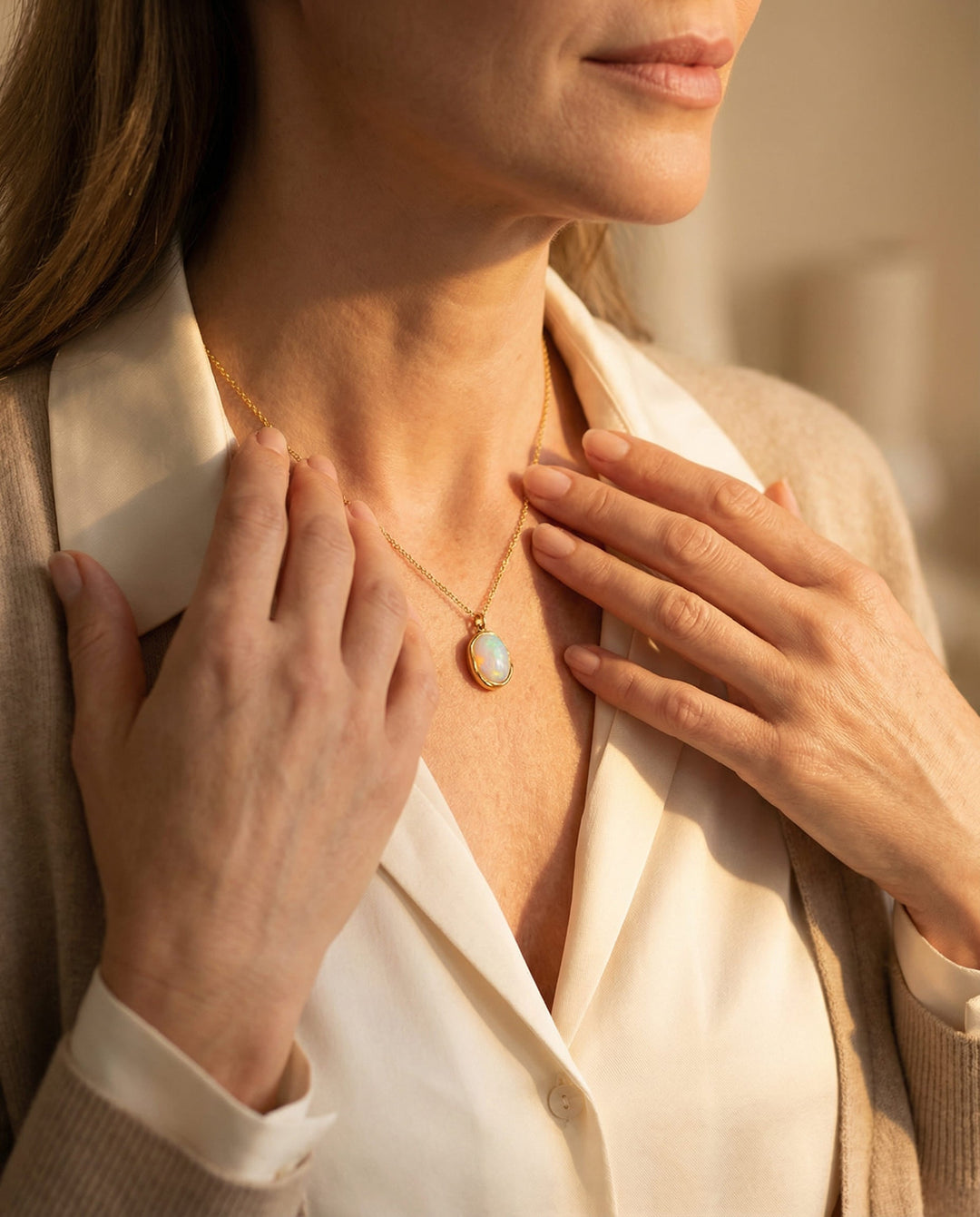 Brilliant Vintage Opal Stone Necklace