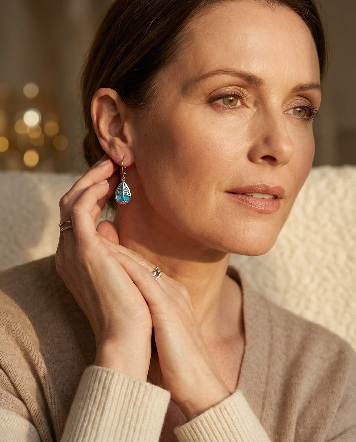 Tree of Life Earrings in Opal and Silver