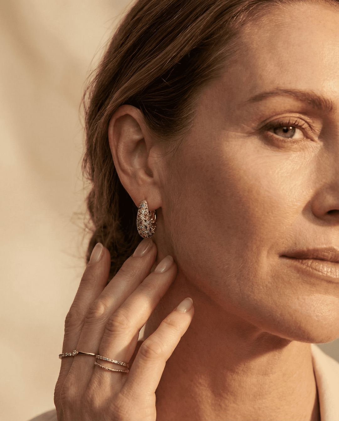 Elegant Colourful Earrings with Inlaid Crystals