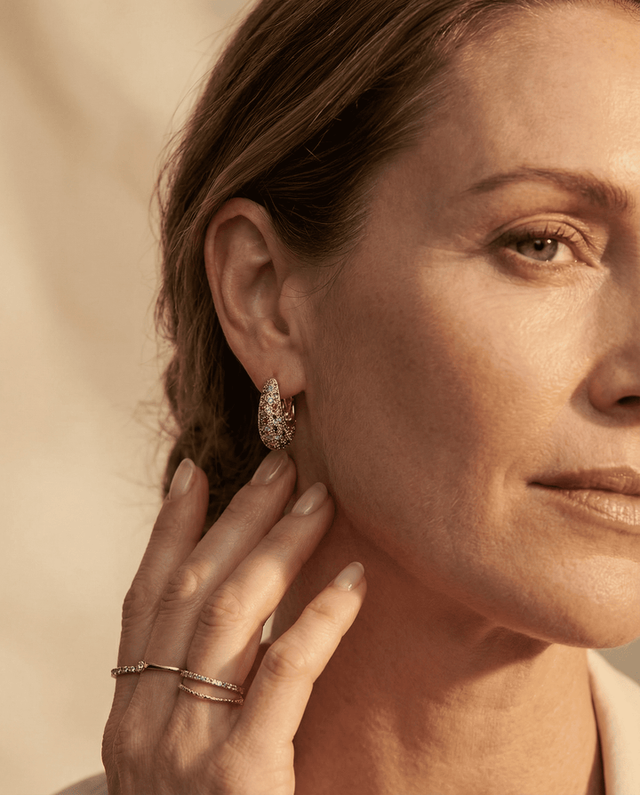 Elegant Colourful Earrings with Inlaid Crystals