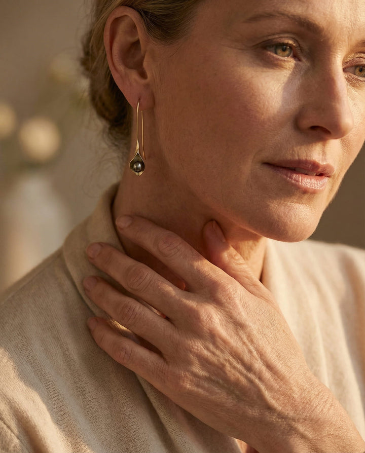 Vintage Leaf and Pearl Earrings