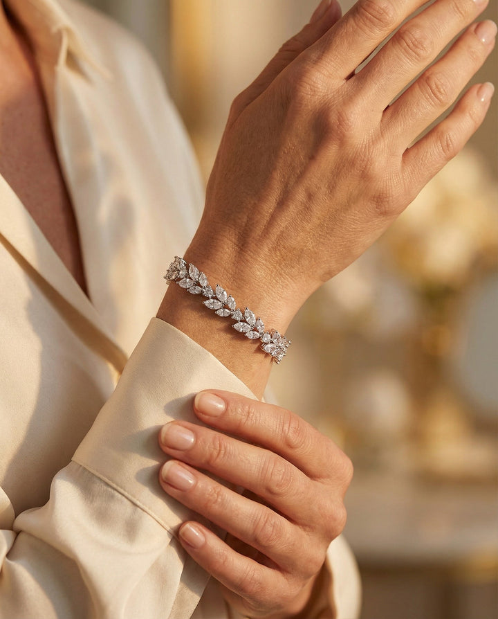 Vintage Sparkling Silver Chain Bracelet