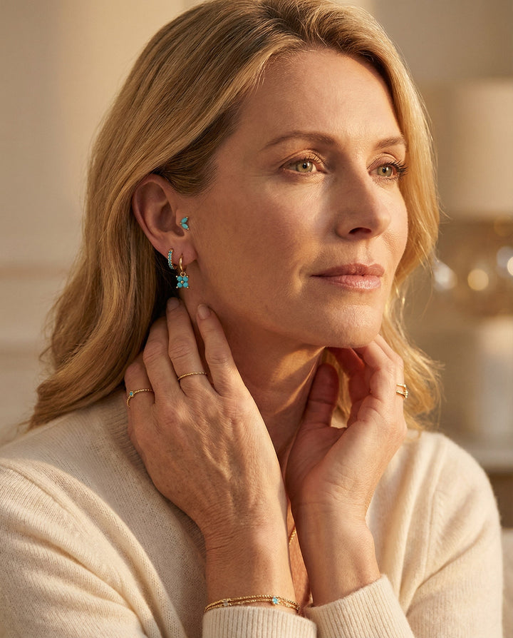 Diamond Flower Earring Set