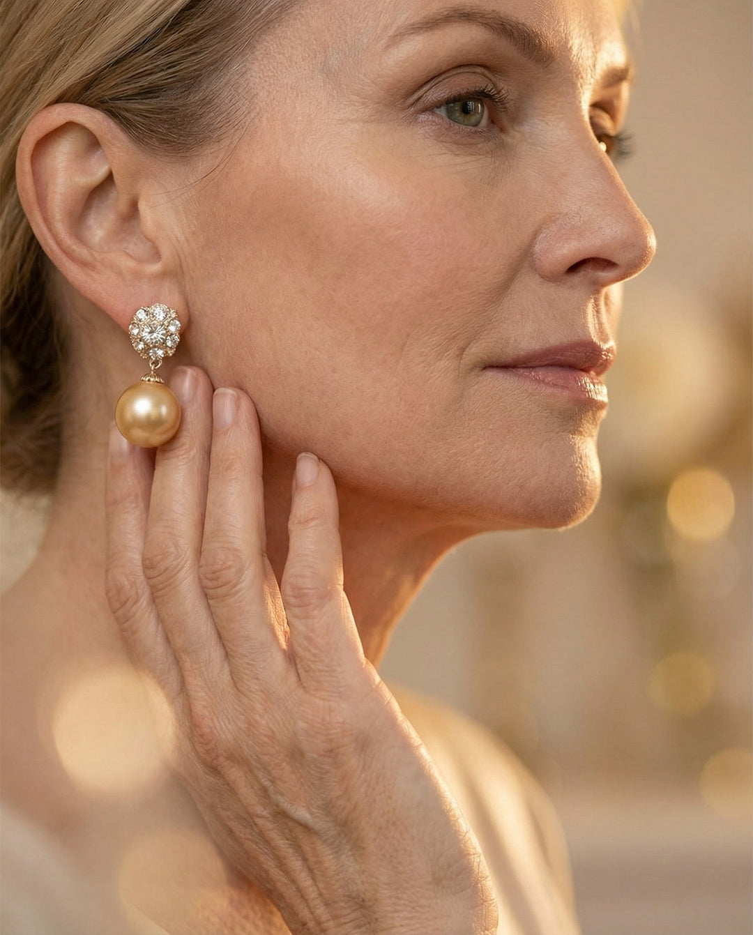 Cubic Zirconia and Pearl Earrings